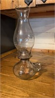 Antique Pressed Glass Finger Handled Oil Lamp