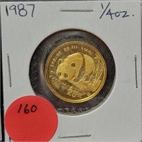 1987 1/4 OZ. 25 YEN COIN