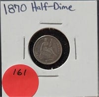 1870 SEATED LIBERTY HALF DIME