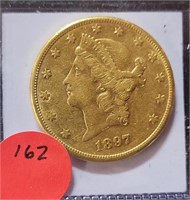 1897-S LIBERTY HEAD $20 GOLD COIN