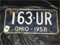 1958 Ohio License Plate