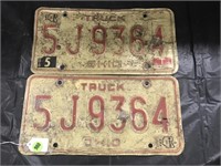 Set Of 1979 Ohio Truck Plates