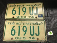 Set Of 1974 Ohio License Plates
