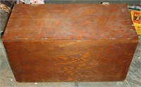 Vtg Plywood 26" X 12" X 15" Hinged Storage Box