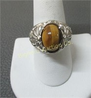 Ring: Size 10 Tigers Eye Sterling Silver