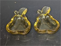 2 Pc. Small Art Glass Pear Bowl