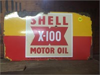 original Shell enamel rack sign