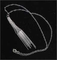 Sterling silver 16" necklace with chain and rod