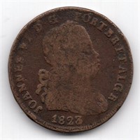 1823 Portugal 40 Reis Coin