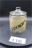 Clear Cookie Jar with Burlap Wrap look