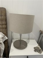2 Contemporary Styled Steel Bedside Lamps