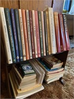 Bookcase & antique reference books