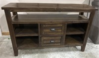 Modern dark wood style media console
Length: