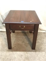 Wooden End Table With Drawer