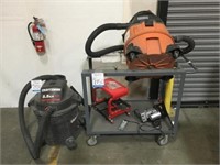 Shop Vacuums W/Cart & Misc. Items