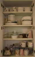 Contents of Kitchen Cabinets - Corningware & Glass