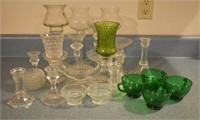 Large Lot of Clear & Green Glass
