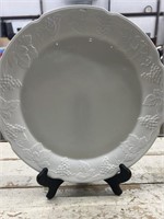 2 14 Inch Platters. One is Round Milk glass with