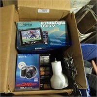 Portable TV, Sony camera, asst household