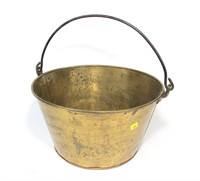 8" H, 15" W brass jelly pail