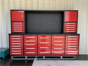10' 41 Drawer 2 Cabinets Workbench (Red)