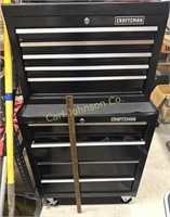 CRAFTSMAN 2-TIER TOOL CHEST W/ CONTENTS ON WHEELS