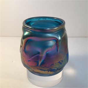 IRIDESCENT STUDIO GLASS VASE 1982