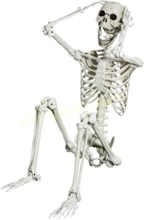 SUNREEK 5.4ft Posable Halloween Skeleton