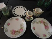 GROUP - DECORATIVE PLATES, CREAM AND SUGAR DISHES