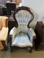 BLUE VICTORIAN STYLE CHAIR