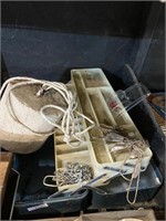 tacklebox with anchors and chains