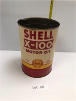 Shell Oil X-100 Motor Oil Can