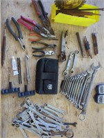 Wrench & Shear Lot w/ Wire Cutters & Tire Kit