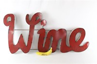 Tin Cursive Hanging WINE Bar Sign