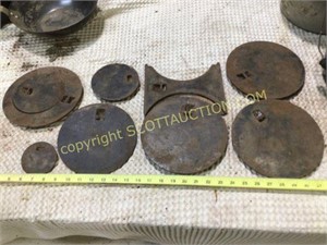 Lot 8 cast iron stove plates