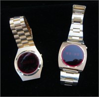 2 Retro LED Digital Men's Watches (Gold)