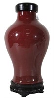 19TH C CHINESE MONOCHROME OXBLOOD VASE