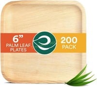 ECO SOUL Palm Leaf Plates  200 6 Sq