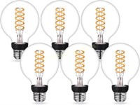 YIMILITE 6 Pack LED Edison Bulb 4.5W  G80 E26