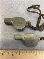 1944 US NAVY Pilot Survival Whistles Cork ball