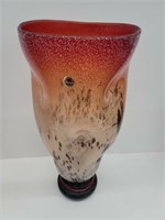 16.5" Murano Italian hand blown glass vase