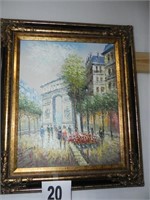 J. Bardot Signed Parisian Cafe Oil Painting