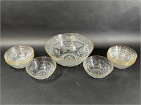Small Pressed Glass Bowls & Large Bowl