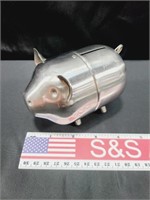 Stainless Steel Piggy Bank Missing Small Screw