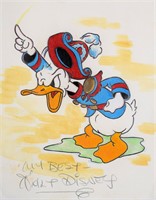 Donald Duck sketch signed by Walt Disney