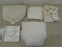 Asst handmade items, vintage handkerchiefs