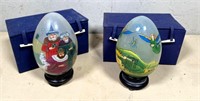 vintage hand blown eggs- reverse painted