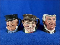 3 Royal Doulton Miniature Toby Mugs