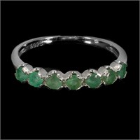 Round Green Emerald 3mm Gemstone 925 Sterling Silv