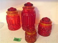 carnival glass canister set